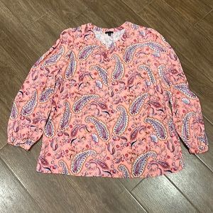 Talbots Pink Paisley Top